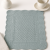 Gray Quilted Cotton Placemat with Scalloped Edges