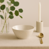 Handmade White Ceramic Bowl with Subtle Textured Glaze