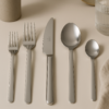 Modern Stainless Steel Flatware Set with Five Piece Place Setting