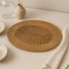 Oval Wicker Woven Placemat with Dual Texture Weave