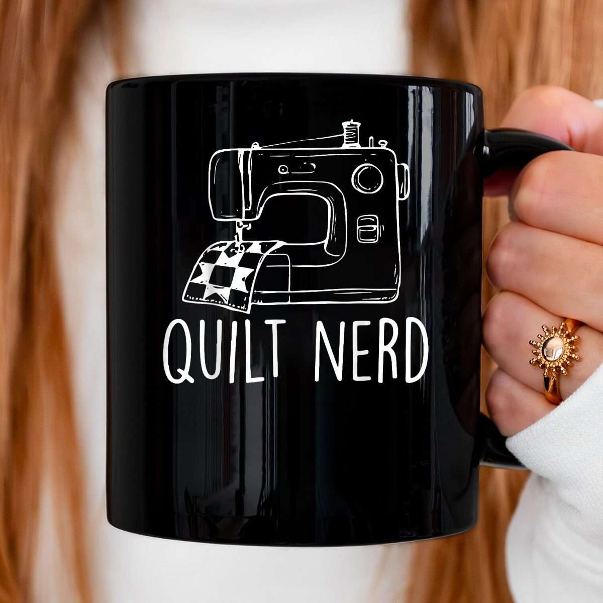 Quilt Nerd Sewing Machine Quilting Quilter Humor Quote Mug