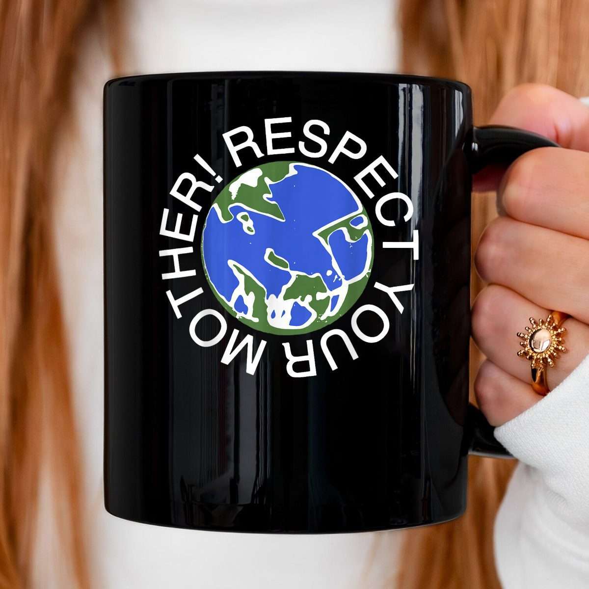 Vintage Retro Respect Your Mother Funny Earth Day Mug